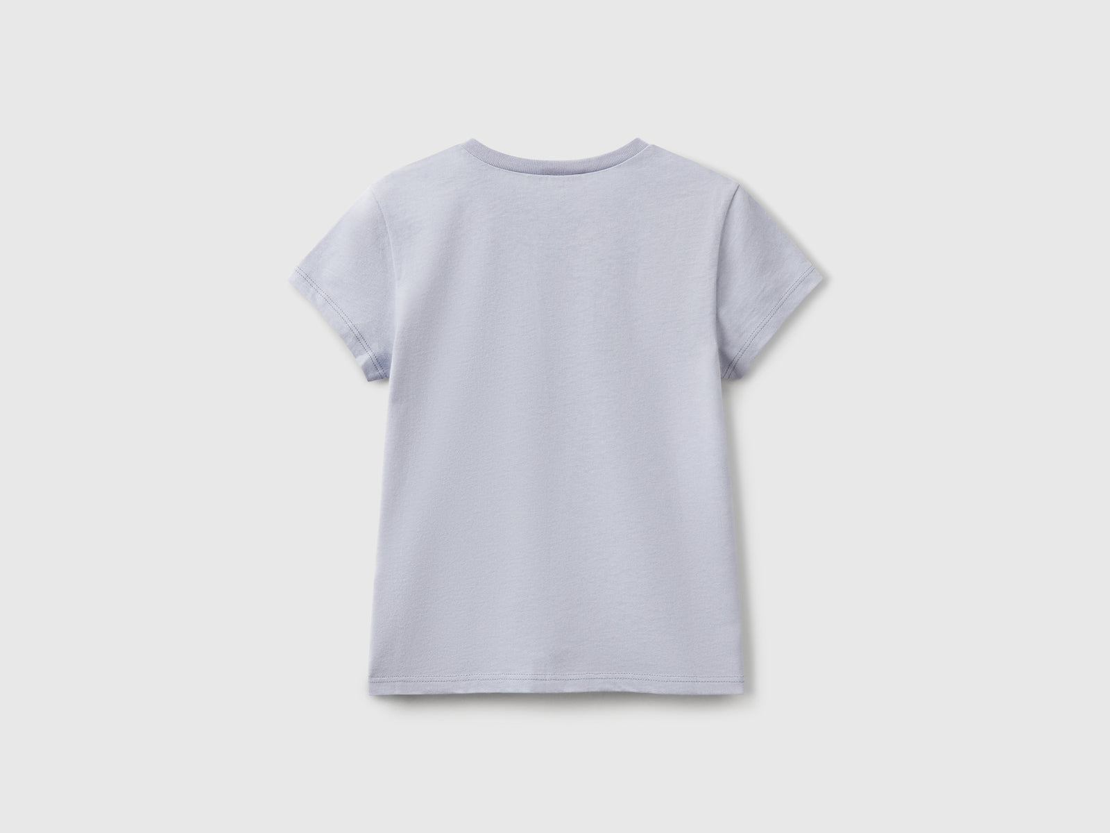 T-shirt con logo glitter in cotone da bambina pervinca 2 | Benetton Outlet