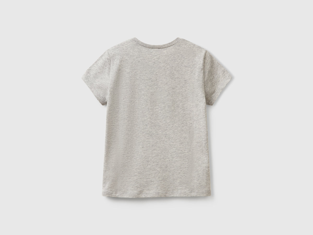 T-shirt con logo glitter in cotone
