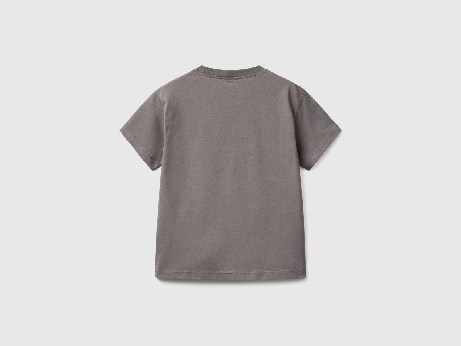 T-shirt manica corta 100% cotone da bambino grigio scuro 2 | Benetton Outlet