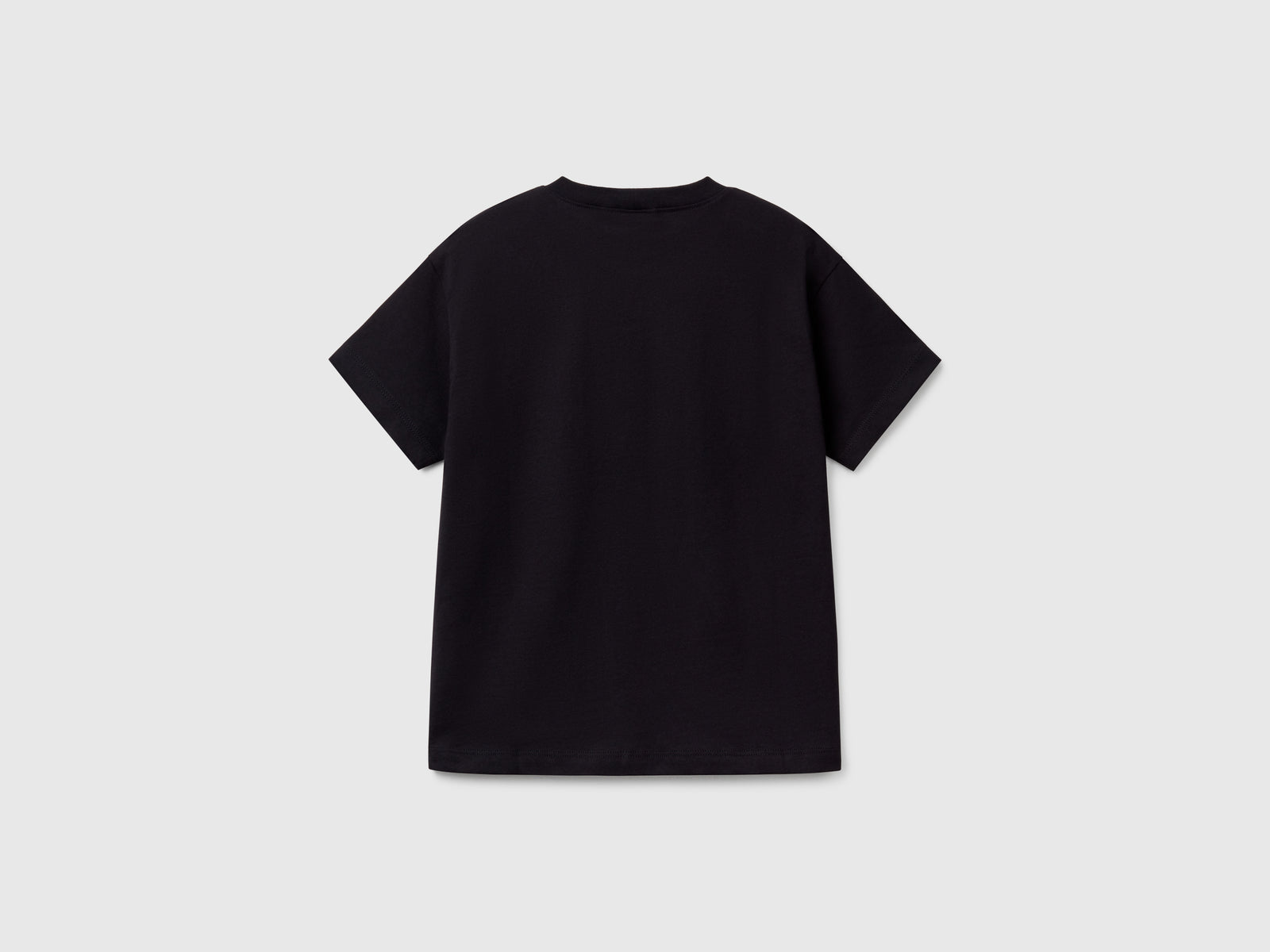 T-shirt manica corta 100% cotone da bambino nero 2 | Benetton Outlet