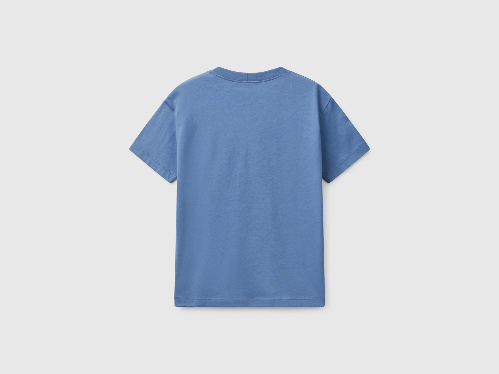 T-shirt manica corta 100% cotone da bambino azzurro 2 | Benetton Outlet