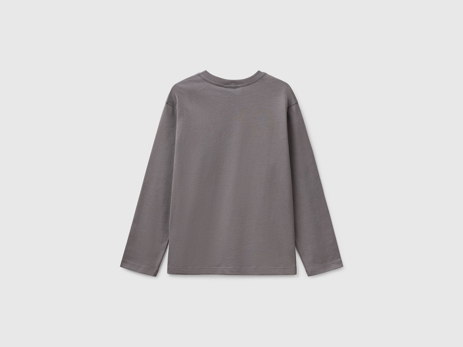 T-shirt in cotone da bambino grigio scuro 2 | Benetton Outlet