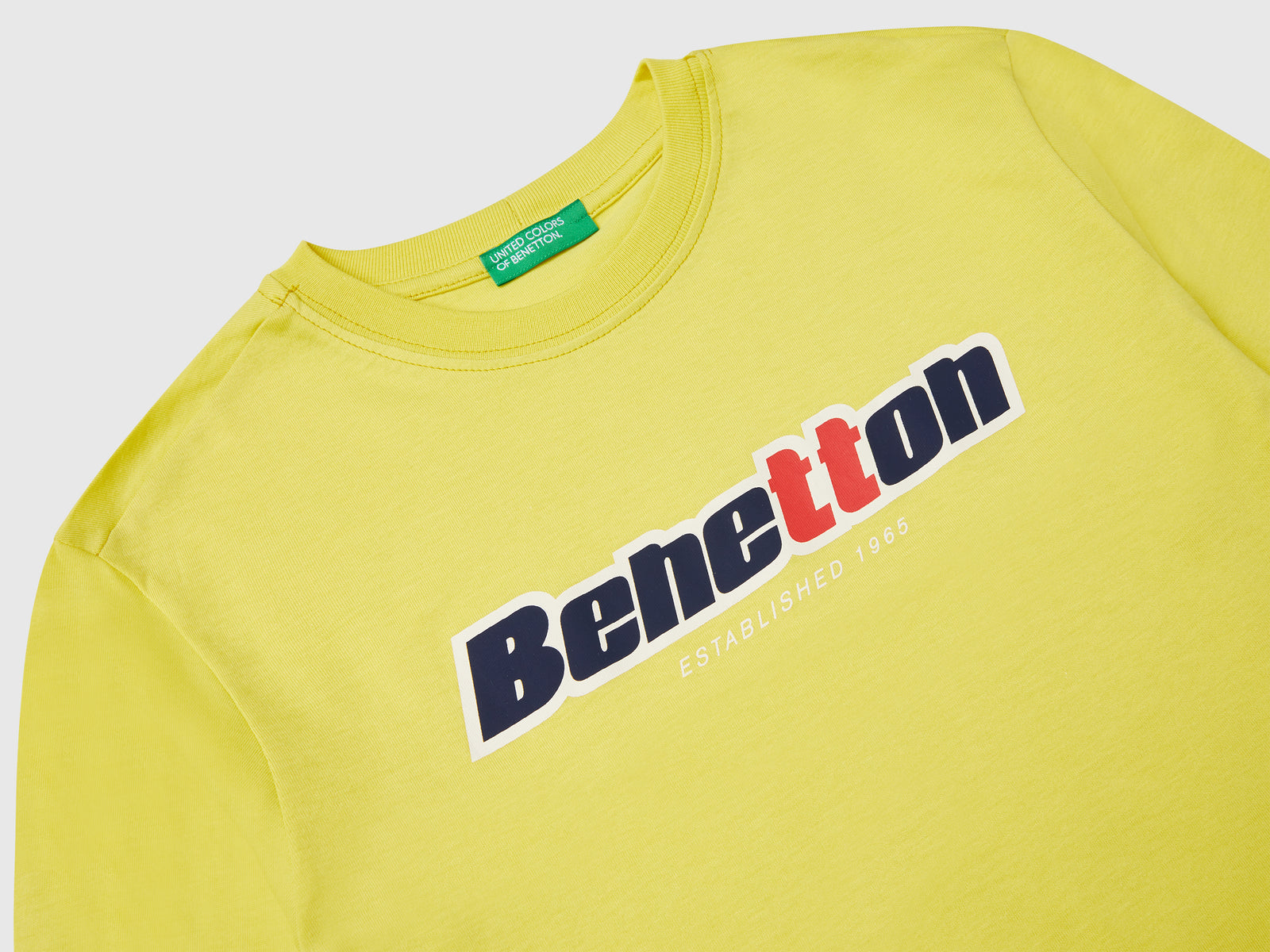 T-shirt in cotone da bambino lime 3 | Benetton Outlet