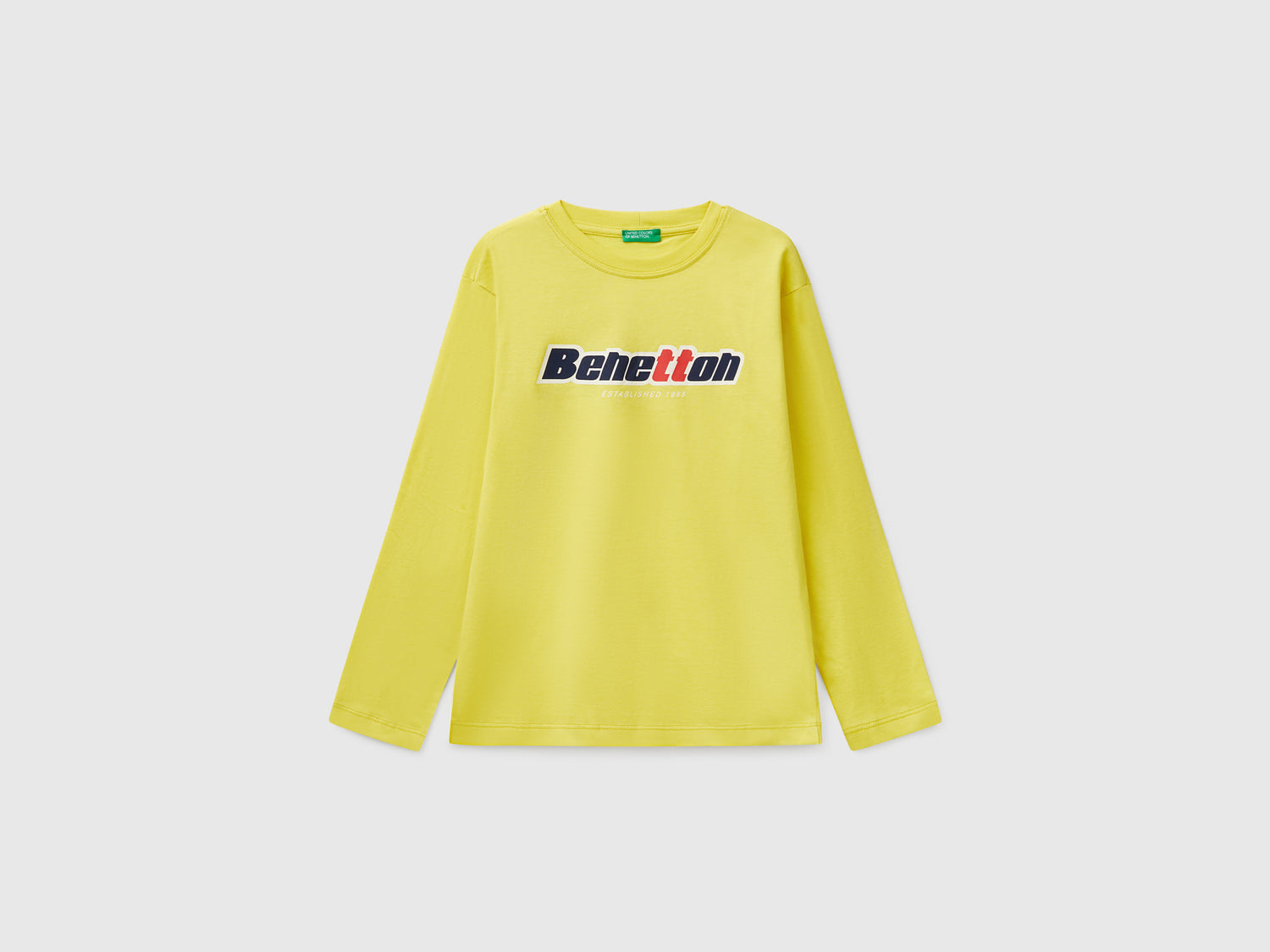 T-shirt in cotone da bambino lime | Benetton Outlet