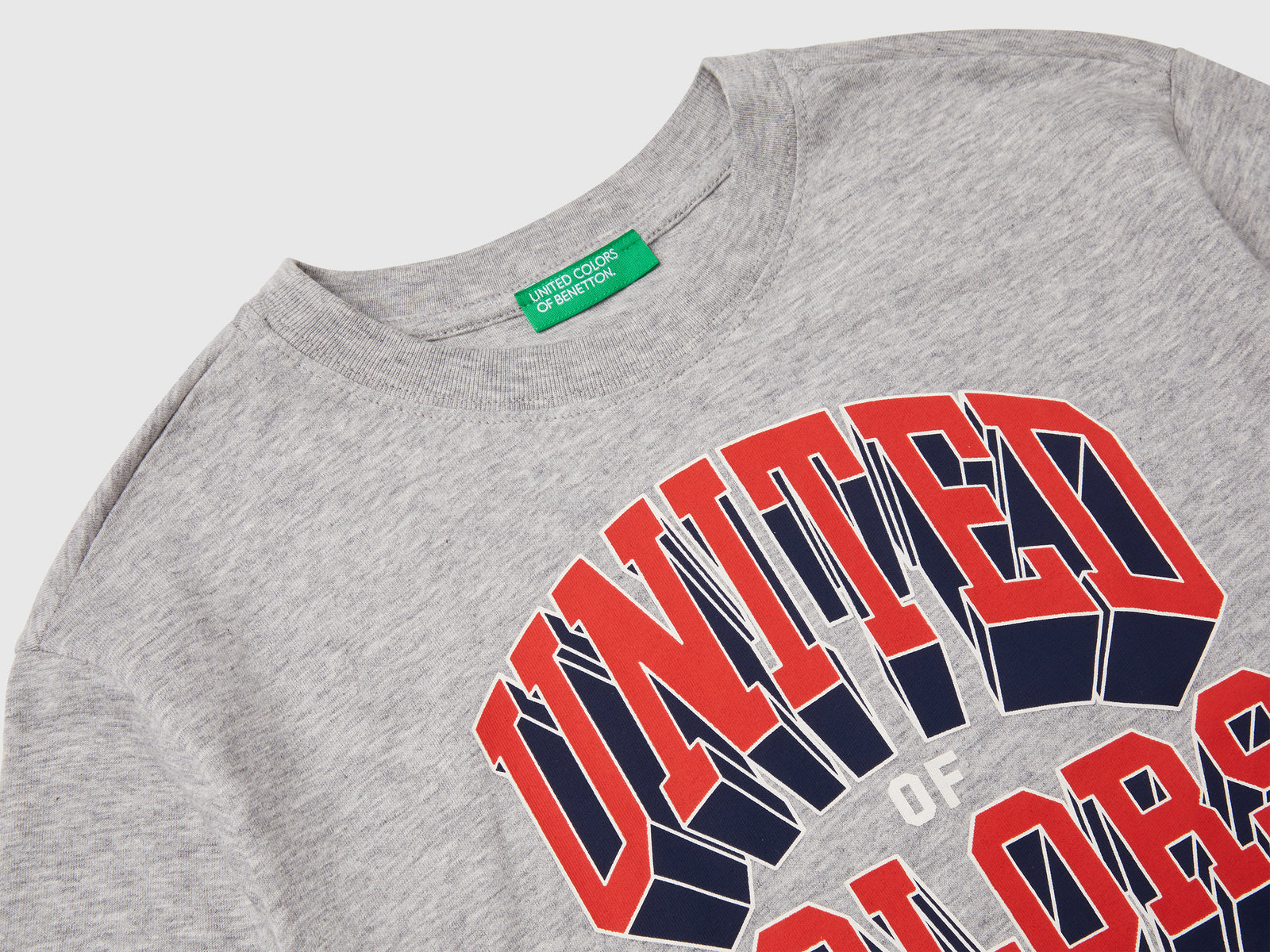 T-shirt in cotone da bambino grigio chiaro 3 | Benetton Outlet