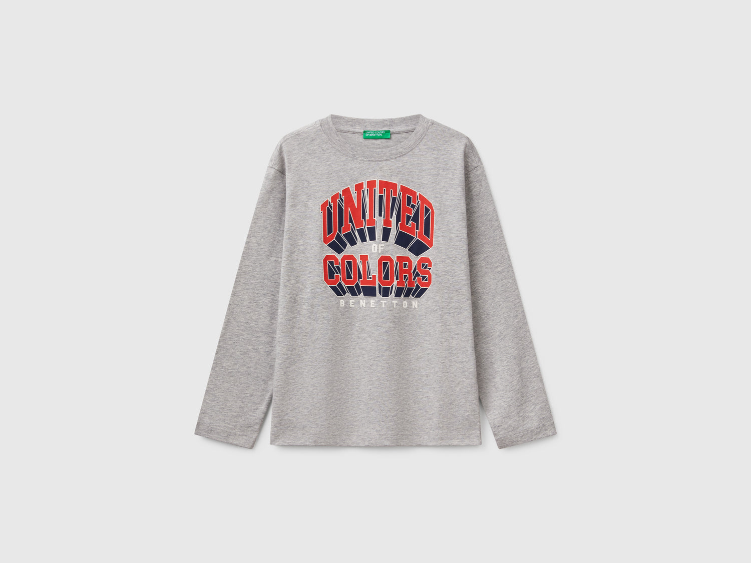 T-shirt in cotone da bambino grigio chiaro | Benetton Outlet