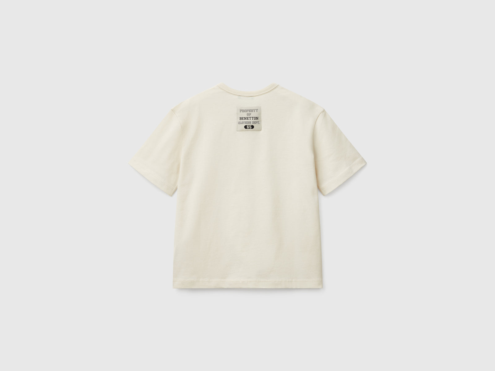 T-shirt con logo over fit da bambino beige 2 | Benetton Outlet