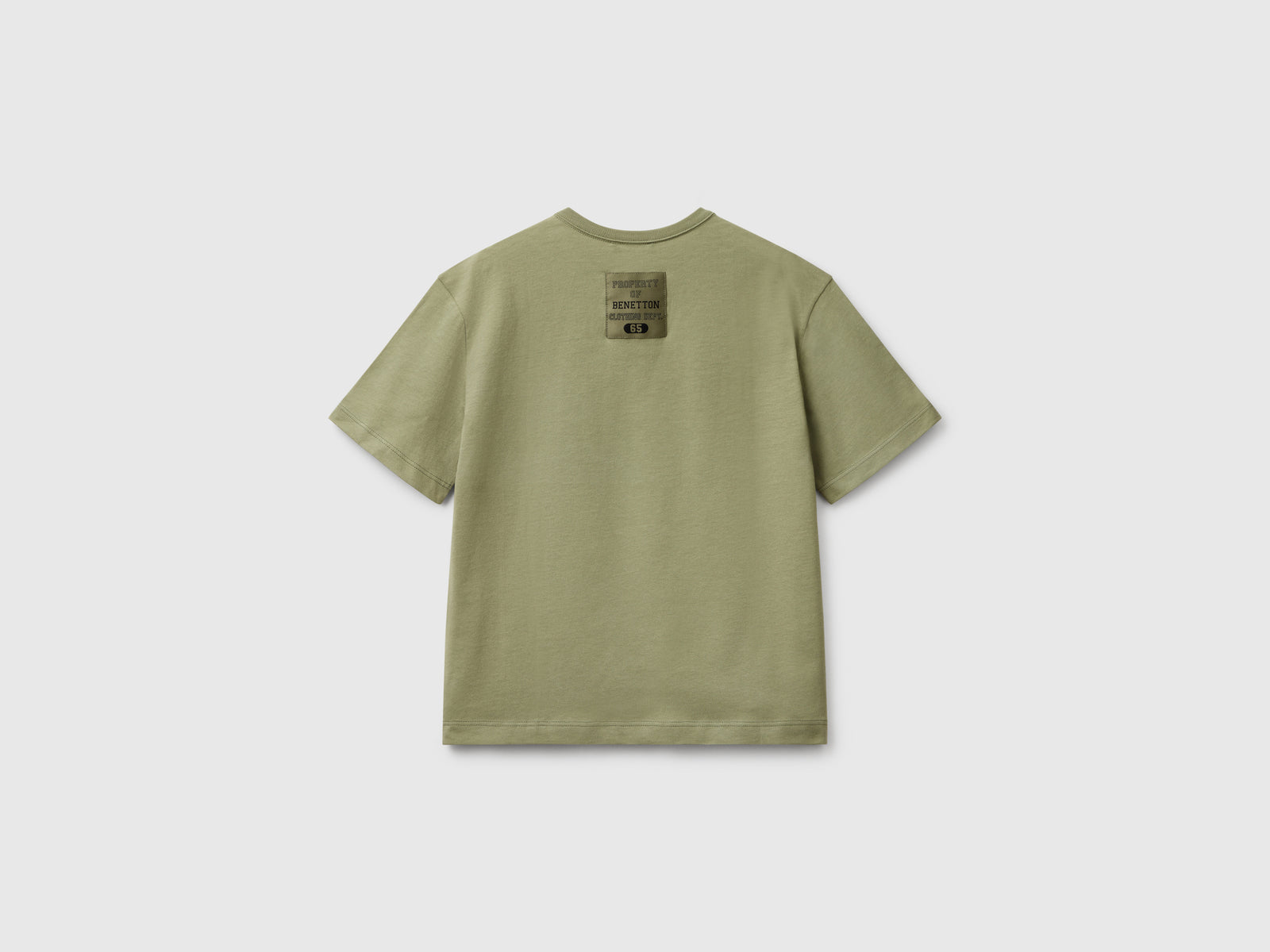 T-shirt con logo over fit da bambino verde oliva 2 | Benetton Outlet