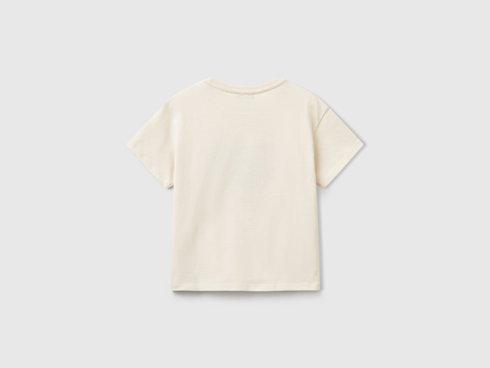 Maglietta con stampa e paillettes da bambina beige 2 | Benetton Outlet