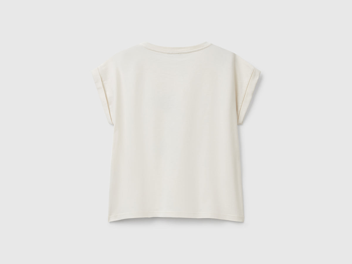 Maglietta boxy fit con stampa e glitter