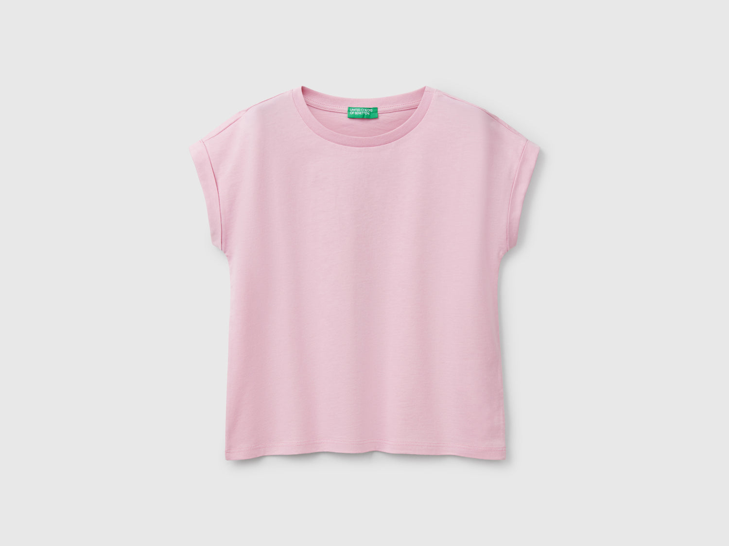 Maglietta boxy fit con stampa e glitter da bambina rosa | Benetton Outlet