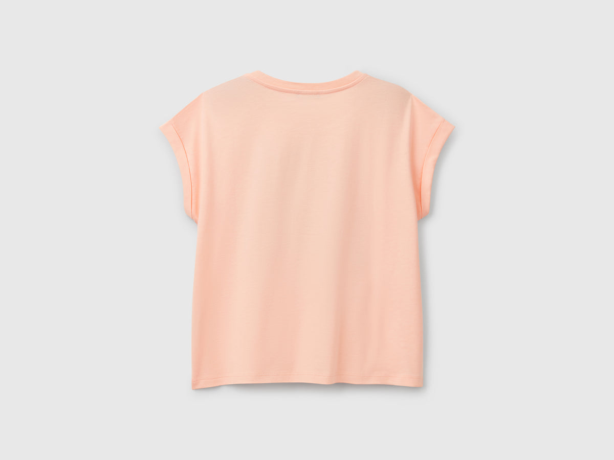 Maglietta boxy fit con stampa e glitter