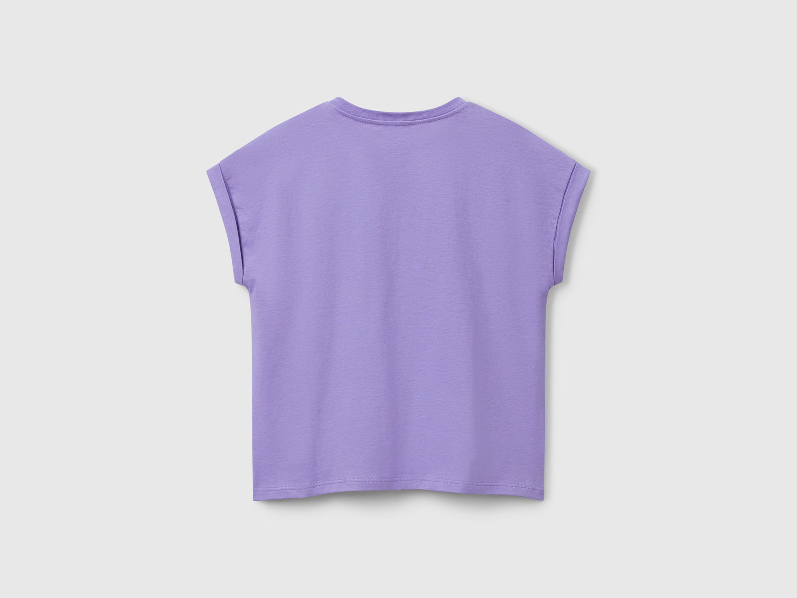 Maglietta boxy fit con stampa e glitter da bambina pervinca 2 | Benetton Outlet