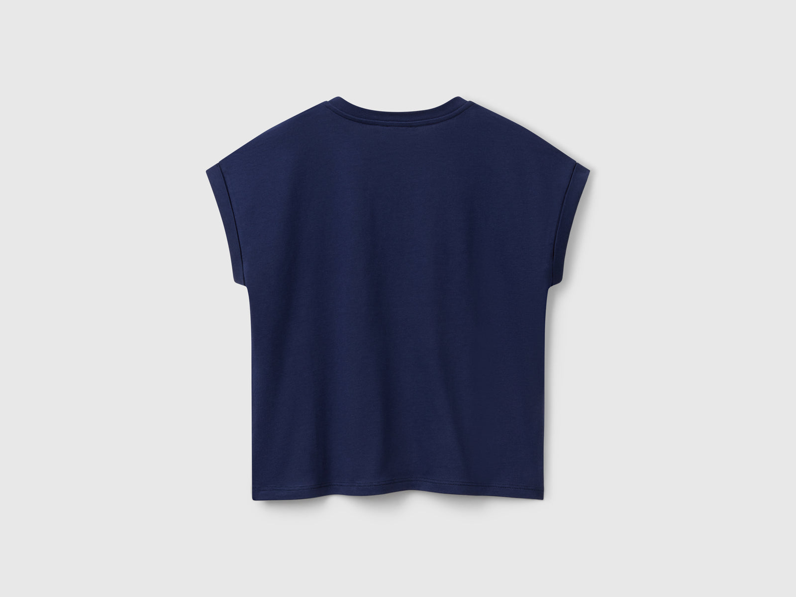 Maglietta boxy fit con stampa e glitter da bambina blu scuro 2 | Benetton Outlet