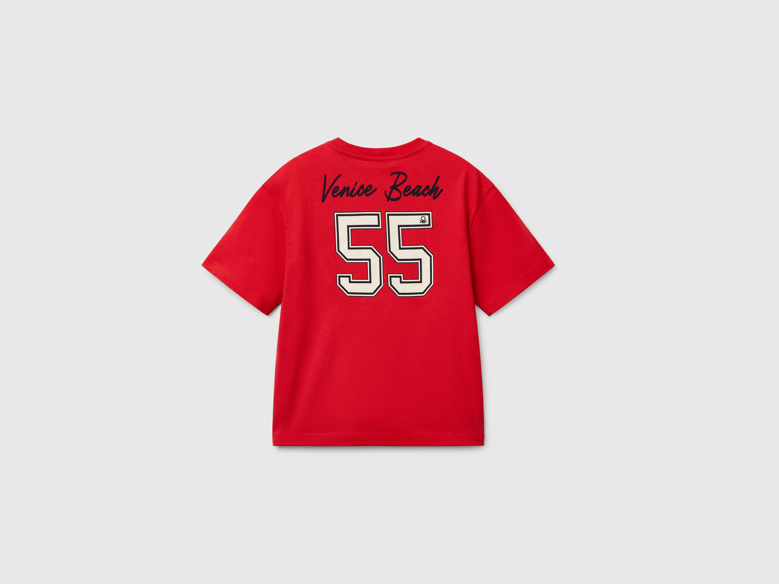 T-shirt manica corta in cotone da bambino rosso 2 | Benetton Outlet