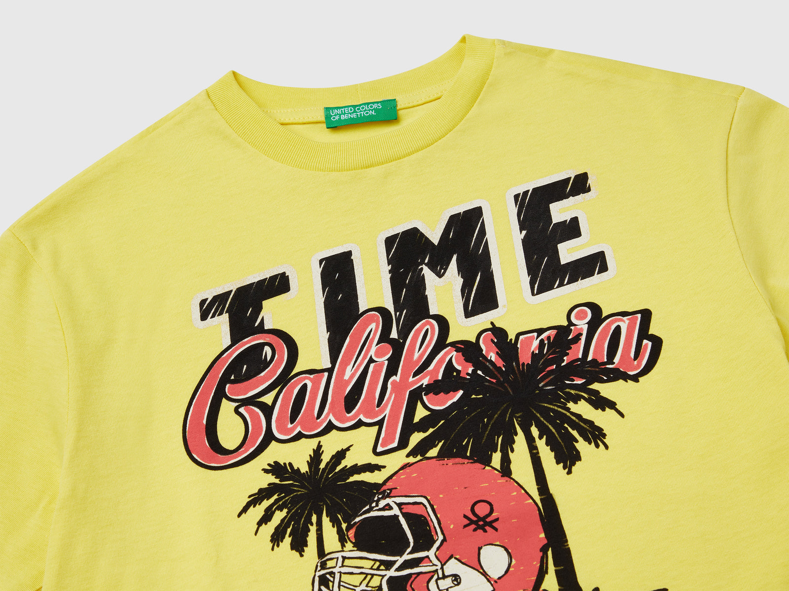 T-shirt manica corta in cotone da bambino giallo 3 | Benetton Outlet