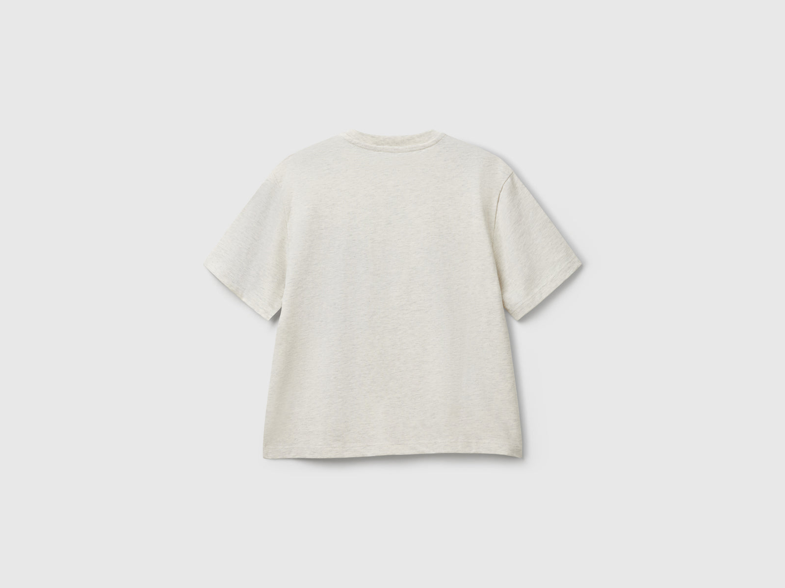 T-shirt manica corta in cotone da bambino grigio chiaro 2 | Benetton Outlet