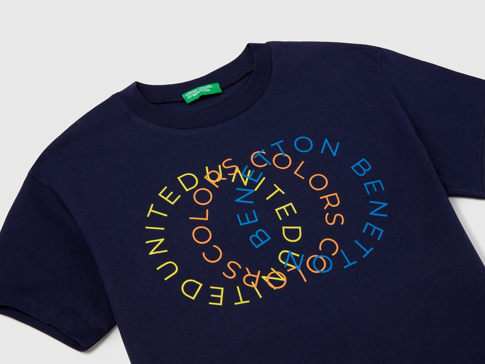 T-shirt con logo da bambino blu scuro 3 | Benetton Outlet
