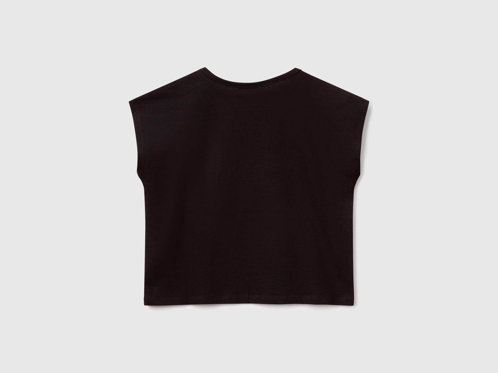 T-shirt con stampa e paillettes da bambina nero 2 | Benetton Outlet