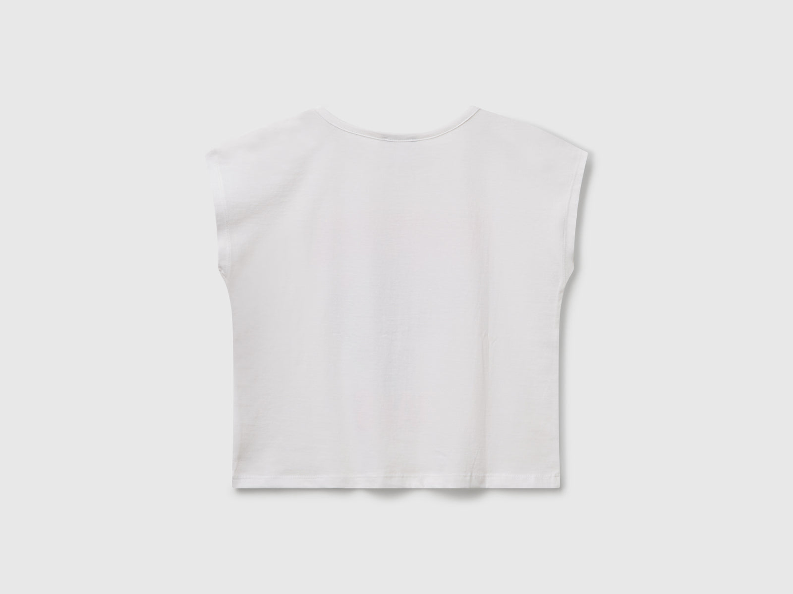 T-shirt con stampa e paillettes da bambina bianco 2 | Benetton Outlet
