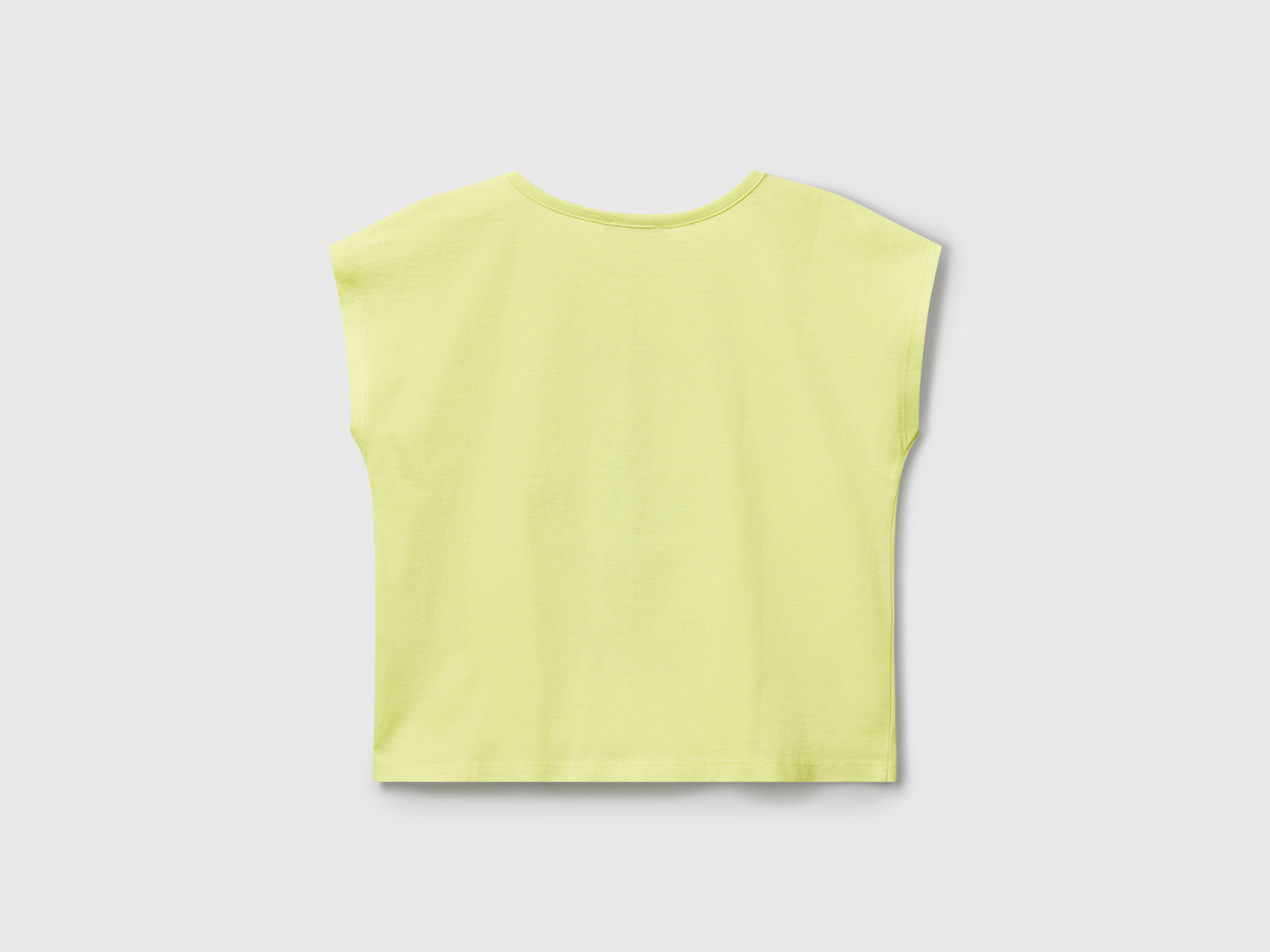 T-shirt con stampa e paillettes da bambina lime 2 | Benetton Outlet
