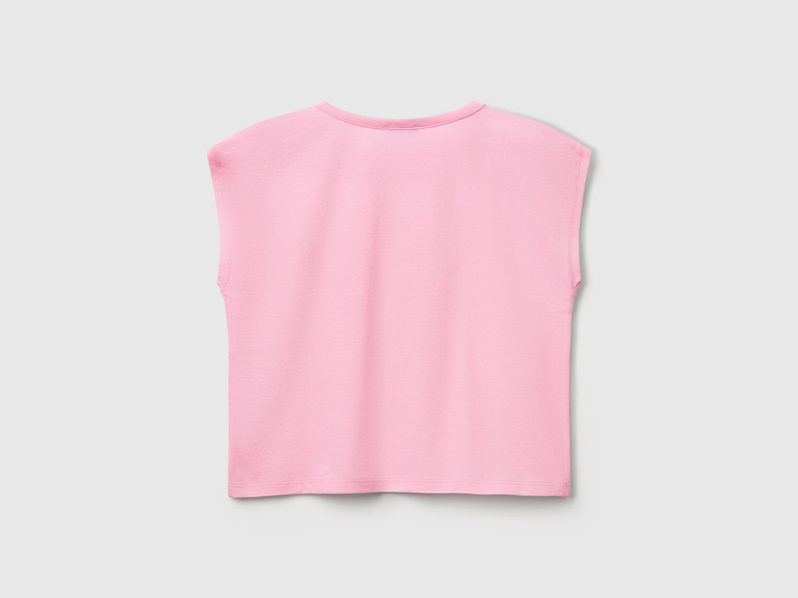 T-shirt con stampa e paillettes da bambina rosa 2 | Benetton Outlet