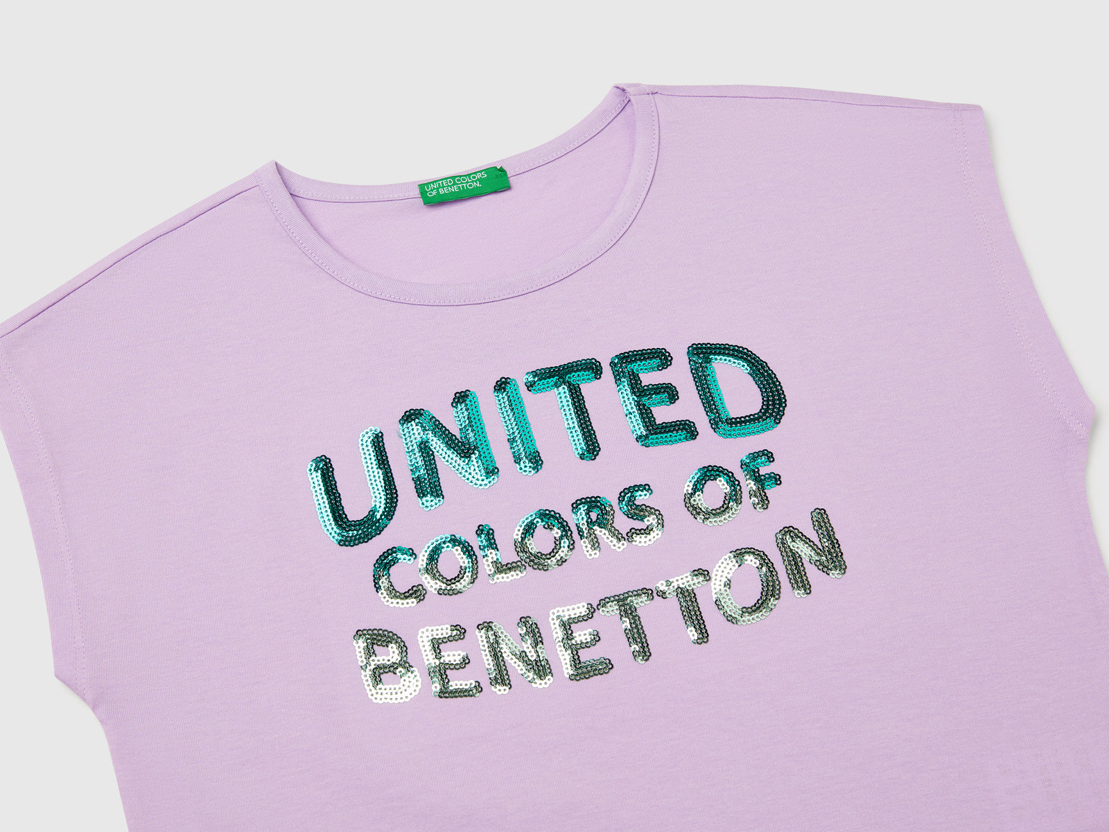T-shirt con paillettes da bambina lilla 3 | Benetton Outlet