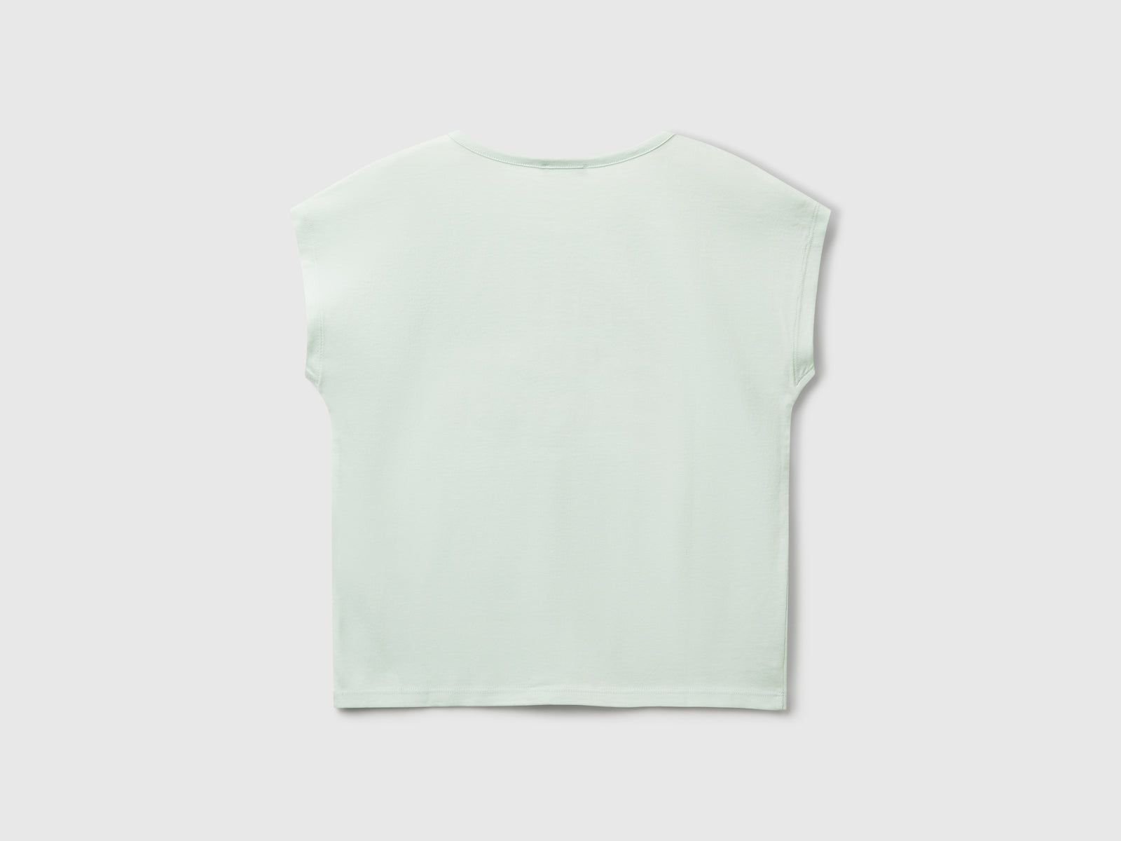 T-shirt con paillettes da bambina verde acqua 2 | Benetton Outlet