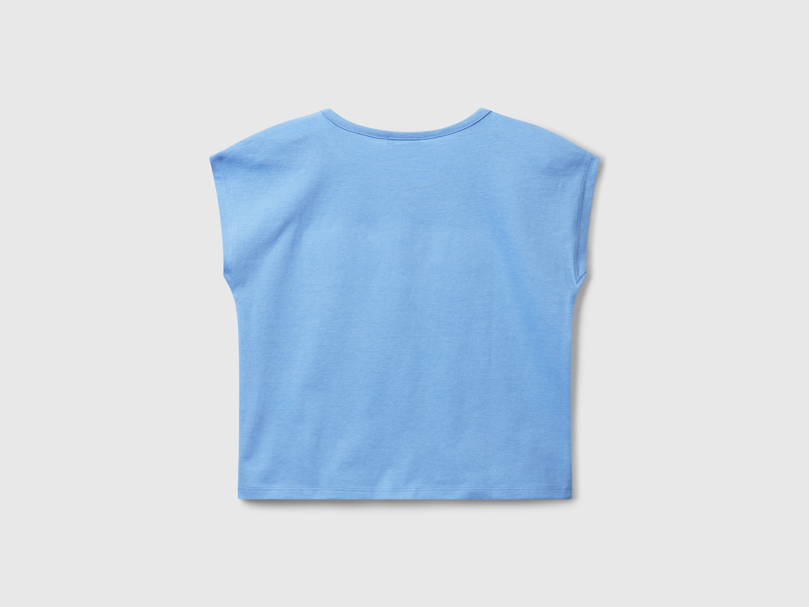 T-shirt con paillettes da bambina celeste 2 | Benetton Outlet