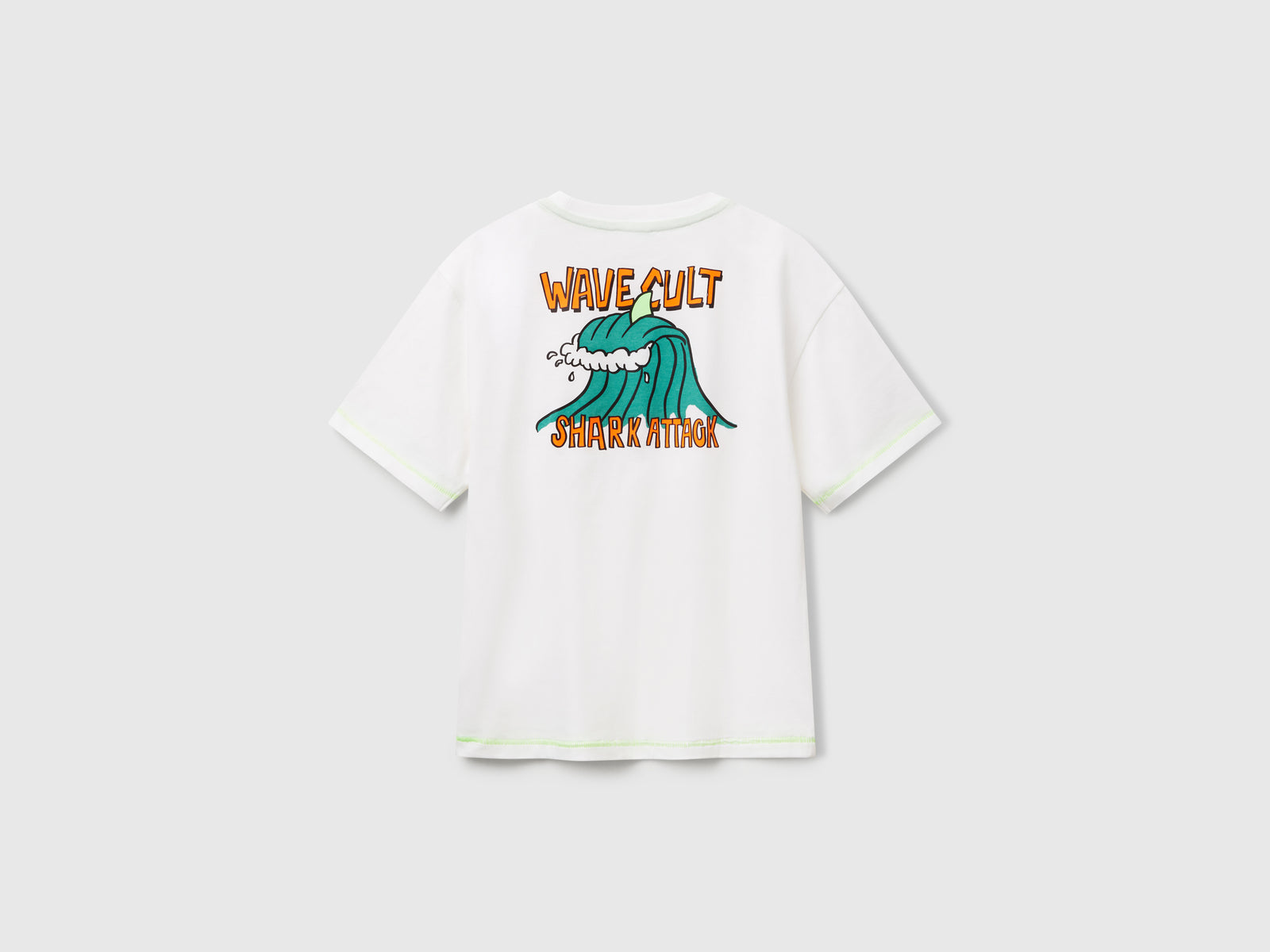 T-shirt con stampa davanti e dietro da bambino bianco 2 | Benetton Outlet