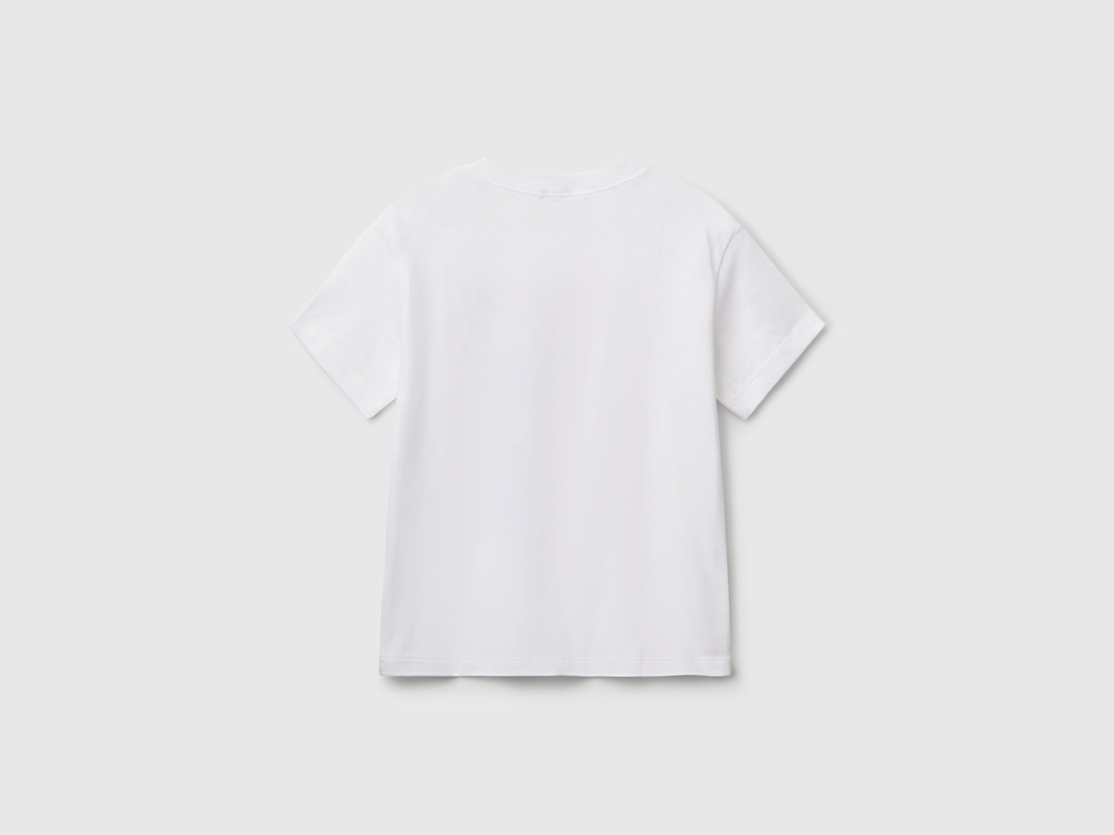 Maglietta in cotone con stampa da bambino bianco 2 | Benetton Outlet