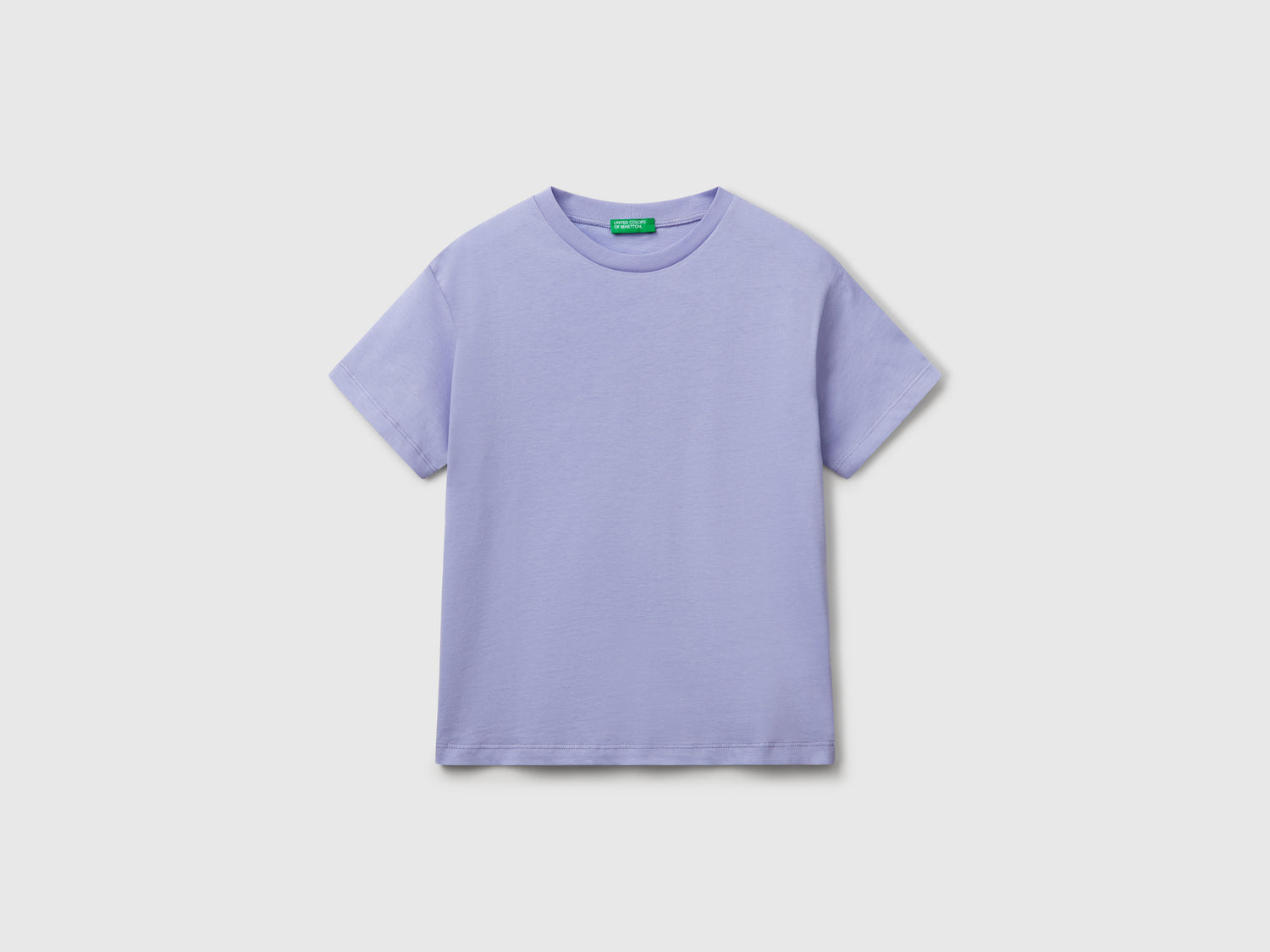 Maglietta in cotone con stampa da bambino lilla | Benetton Outlet