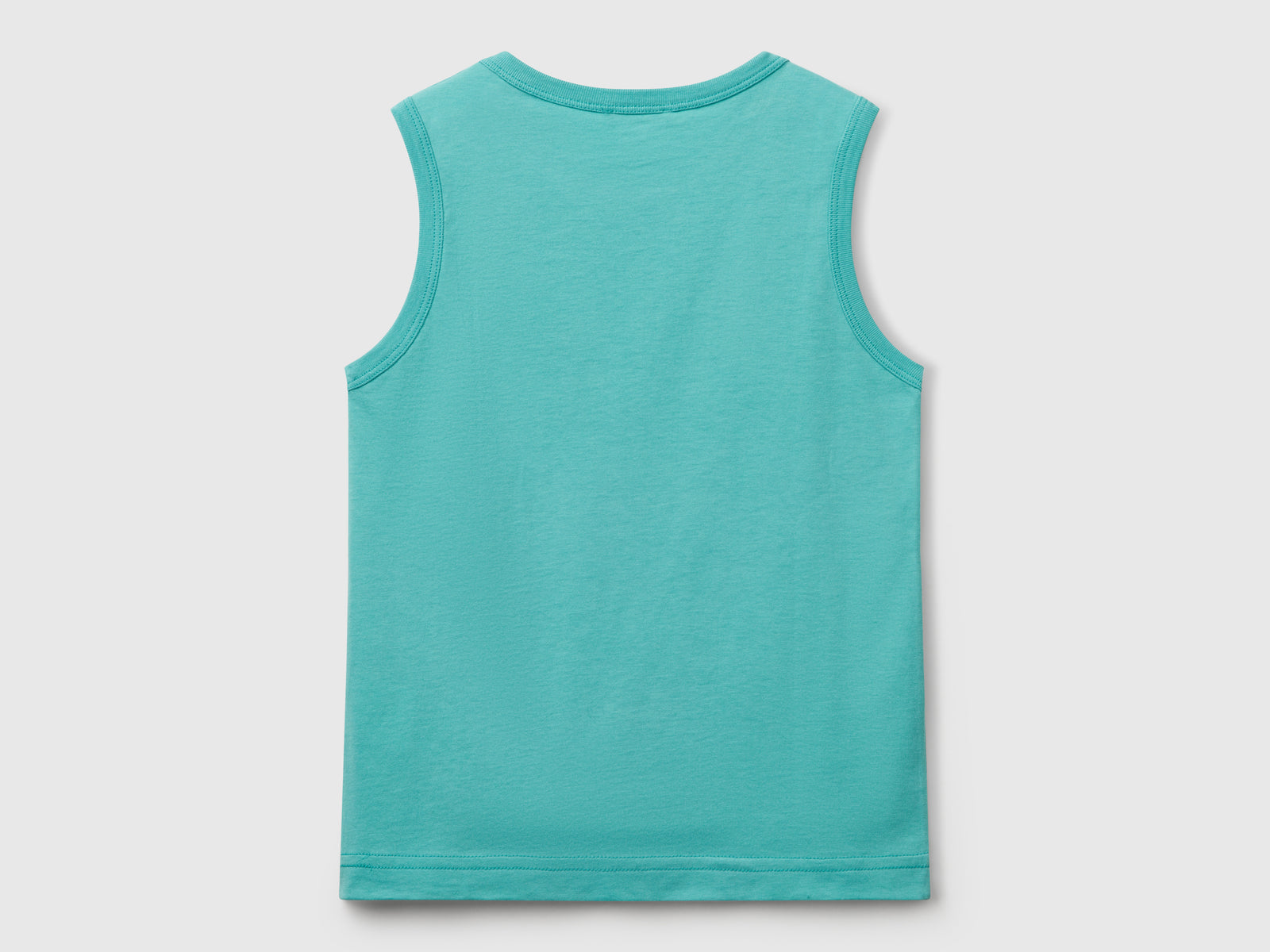 Canotta 100% cotone bio con logo da bambino verde acqua 2 | Benetton Outlet