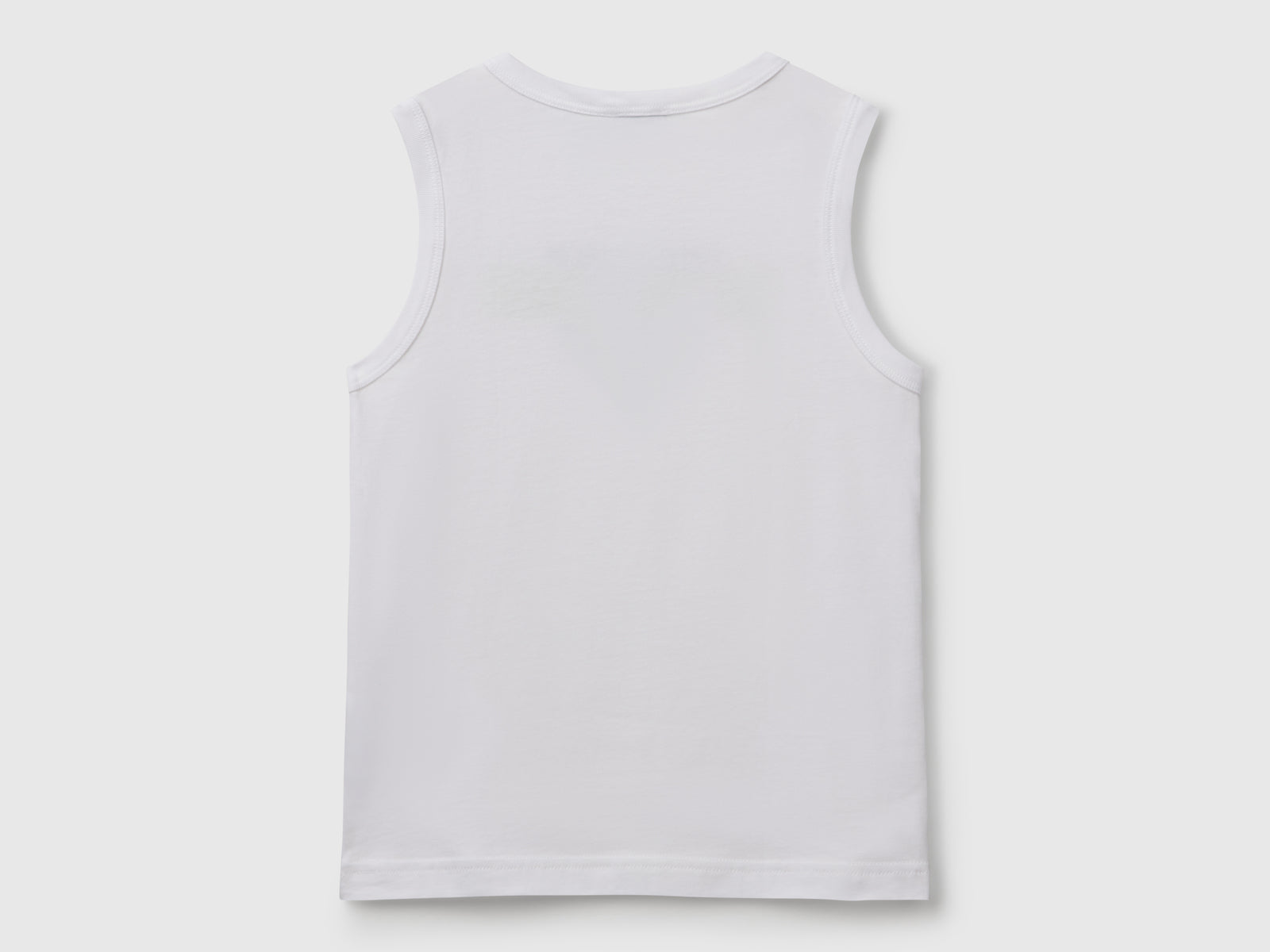 Canotta 100% cotone bio con logo da bambino bianco 2 | Benetton Outlet
