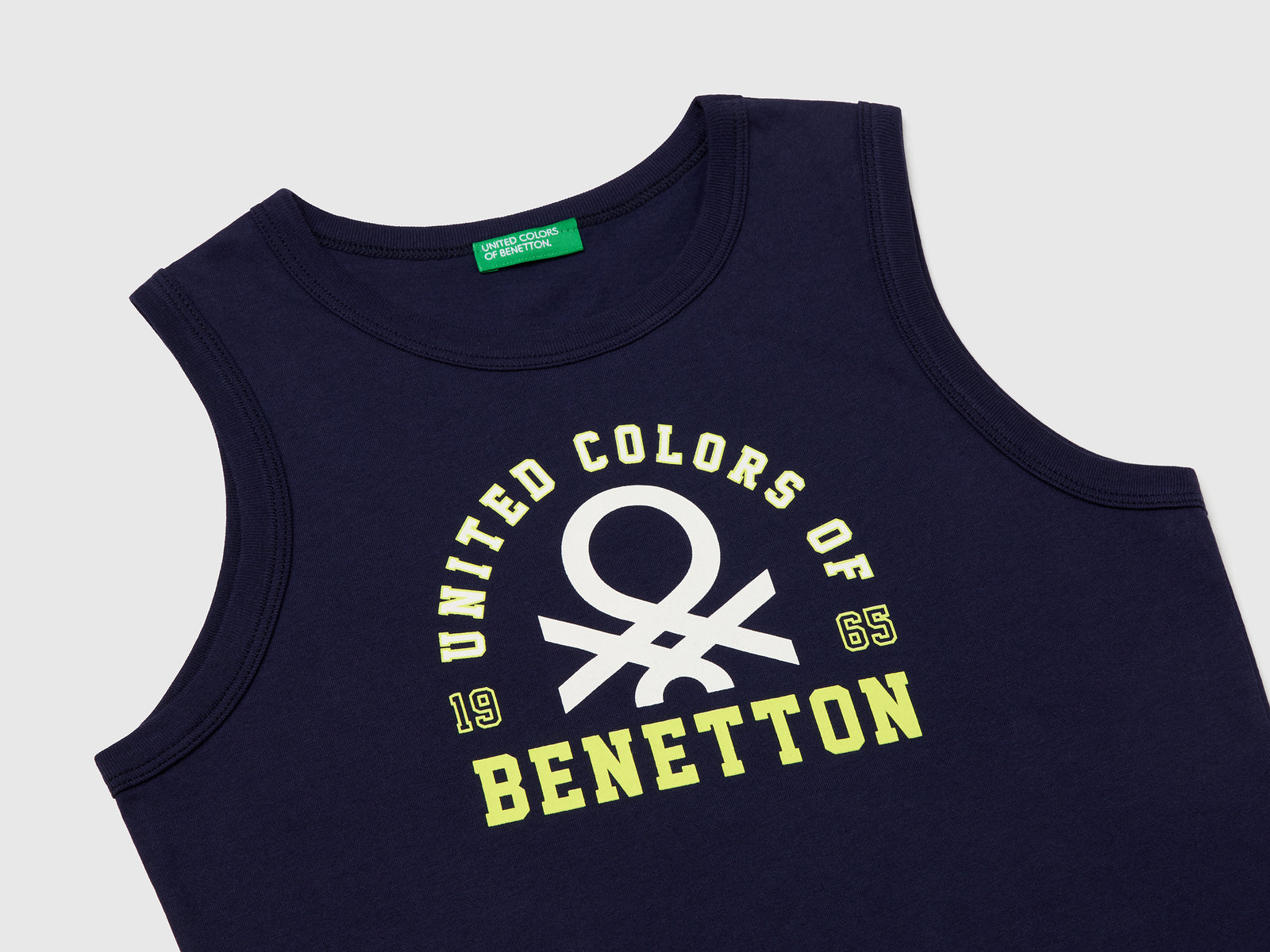 Canotta 100% cotone bio con logo da bambino blu scuro 3 | Benetton Outlet