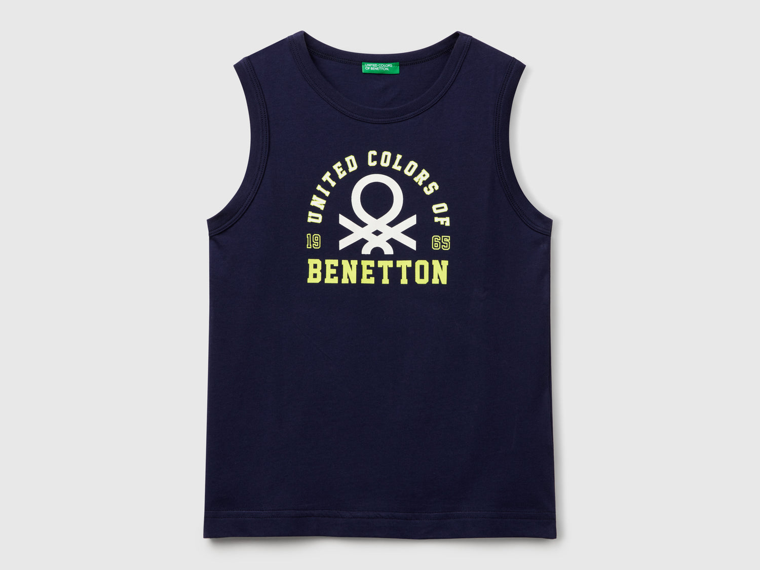 Canotta 100% cotone bio con logo da bambino blu scuro | Benetton Outlet