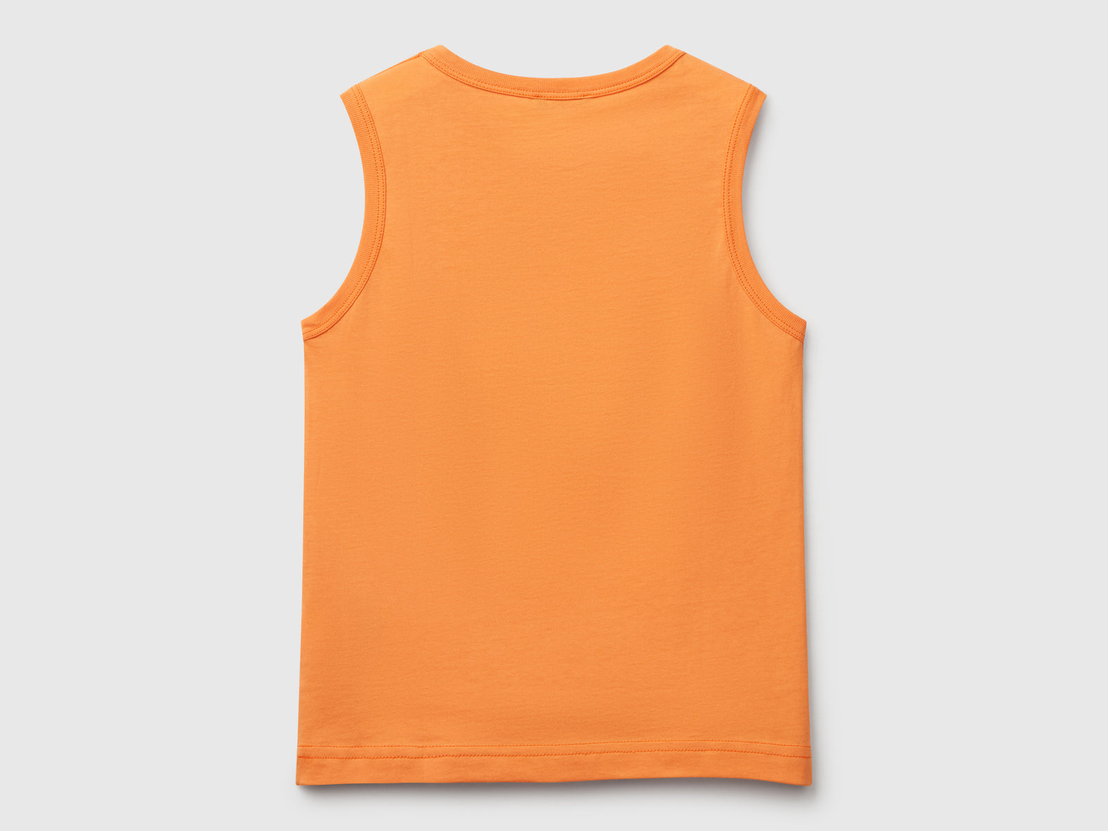Canotta 100% cotone bio con logo da bambino arancione 2 | Benetton Outlet