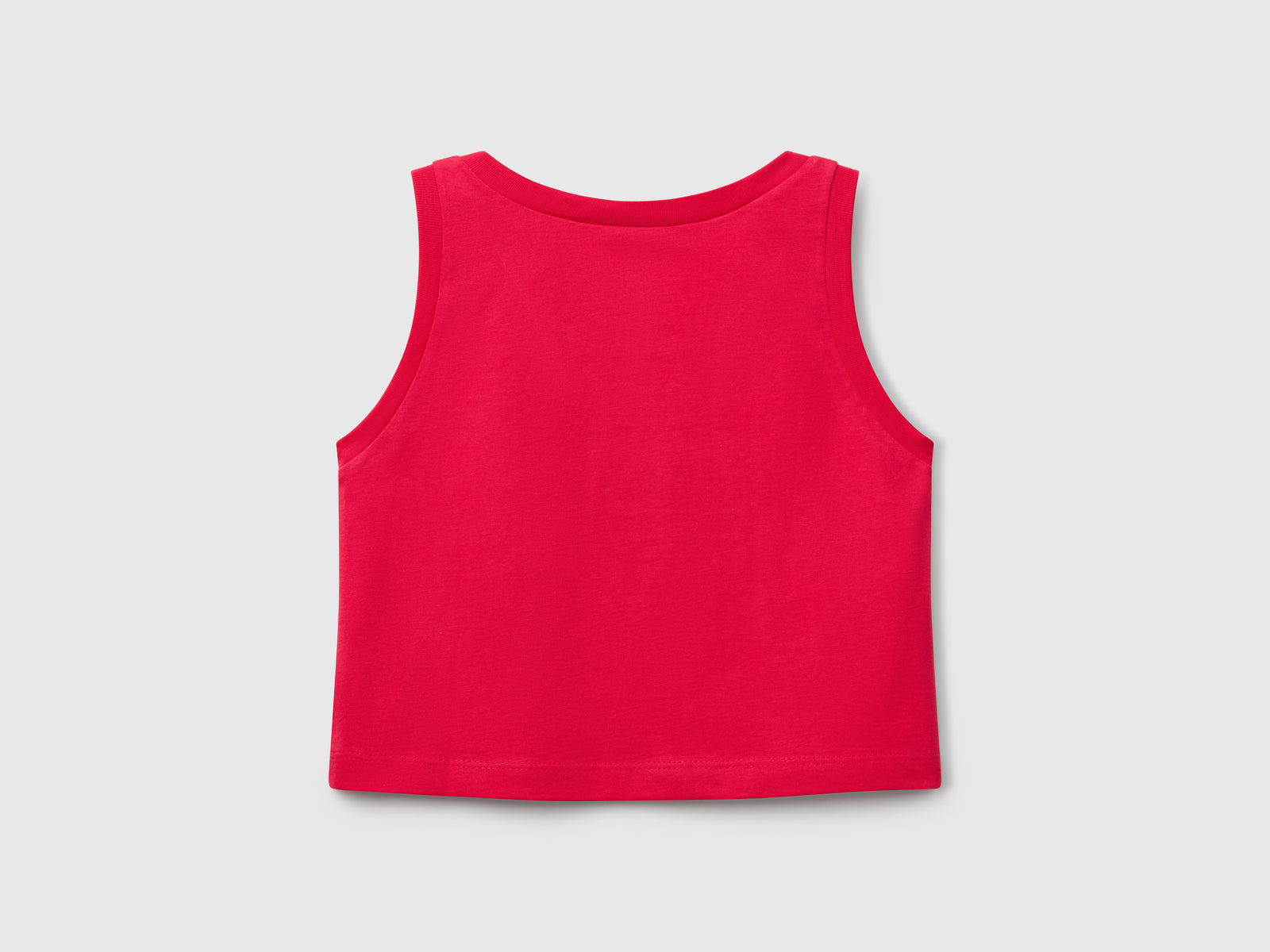 Canotta con stampa logo glitter da bambina fucsia 2 | Benetton Outlet