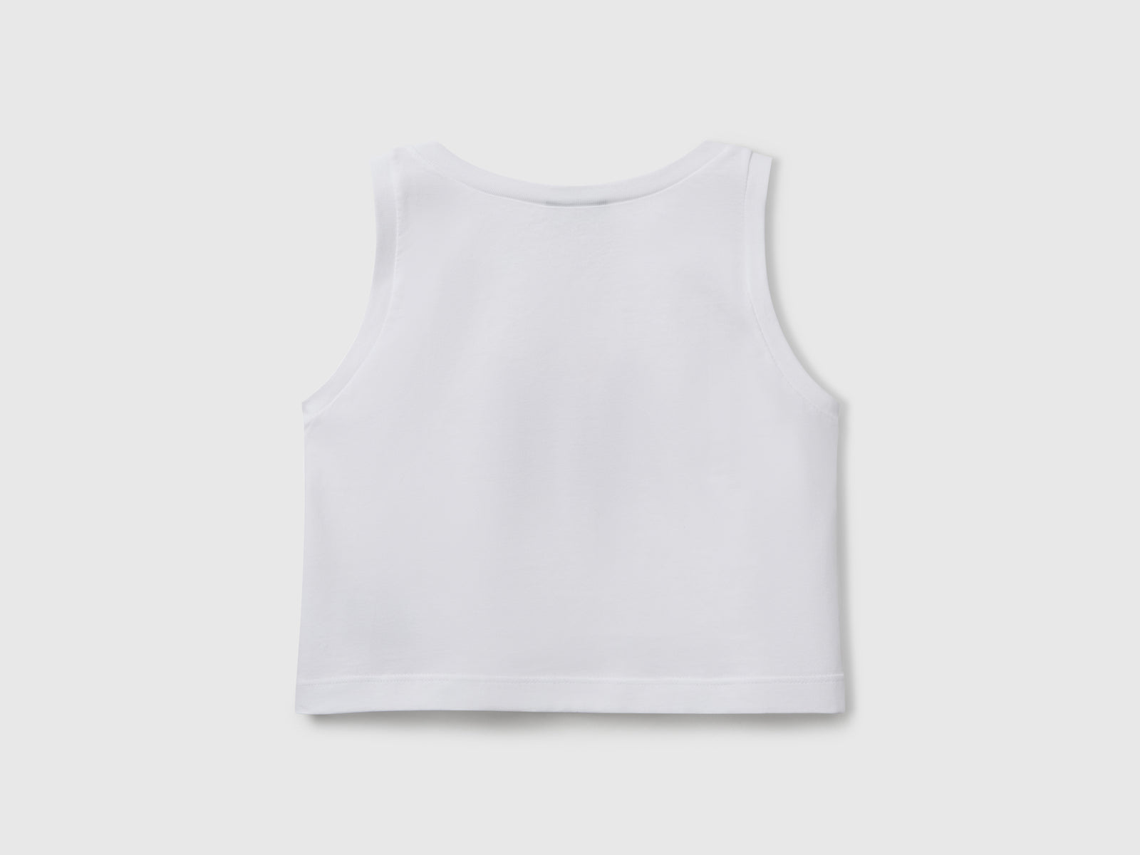 Canotta con stampa logo glitter da bambina bianco 2 | Benetton Outlet
