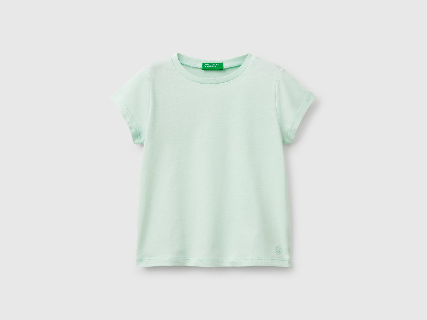 Maglietta a manica corta da bimba verde acqua | Benetton Outlet