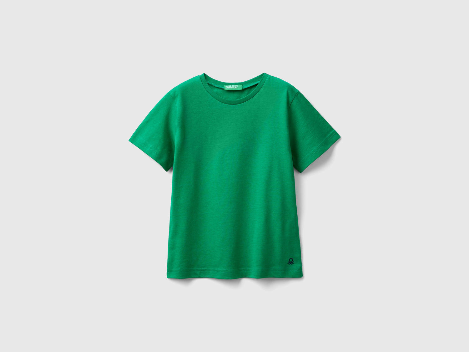T-shirt in puro cotone da bimbo verde | Benetton Outlet