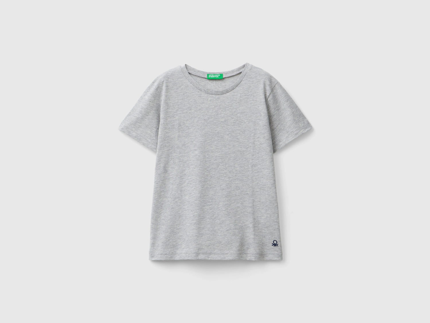 T-shirt in puro cotone da bimbo grigio chiaro | Benetton Outlet