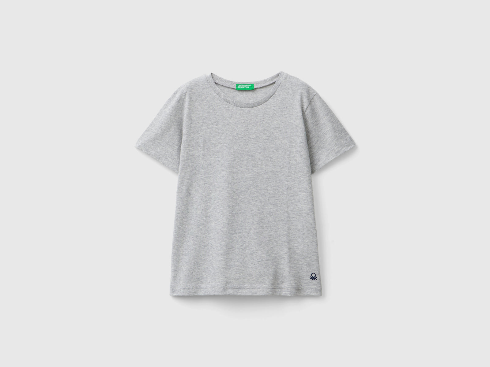 T-shirt in puro cotone da bimbo grigio chiaro | Benetton Outlet