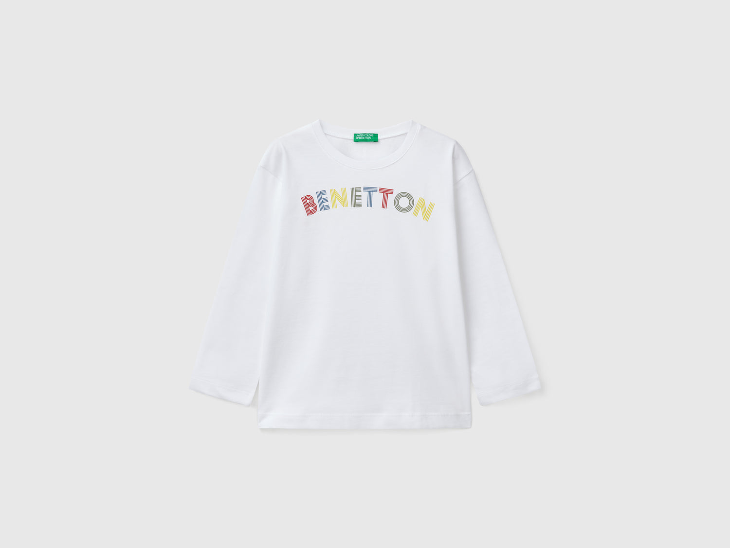 T-shirt in cotone da bimbo bianco | Benetton Outlet