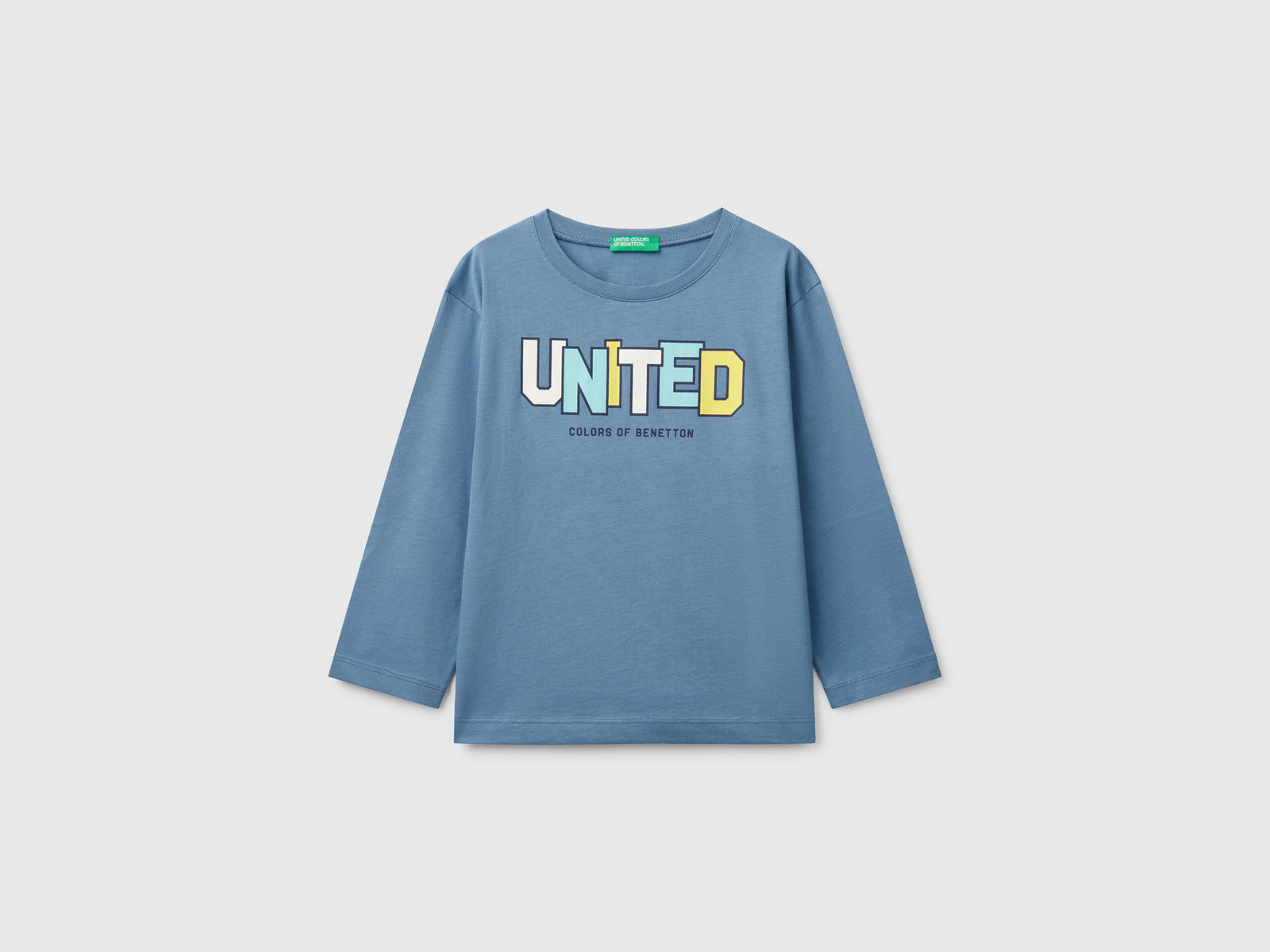 T-shirt in cotone da bimbo azzurro | Benetton Outlet