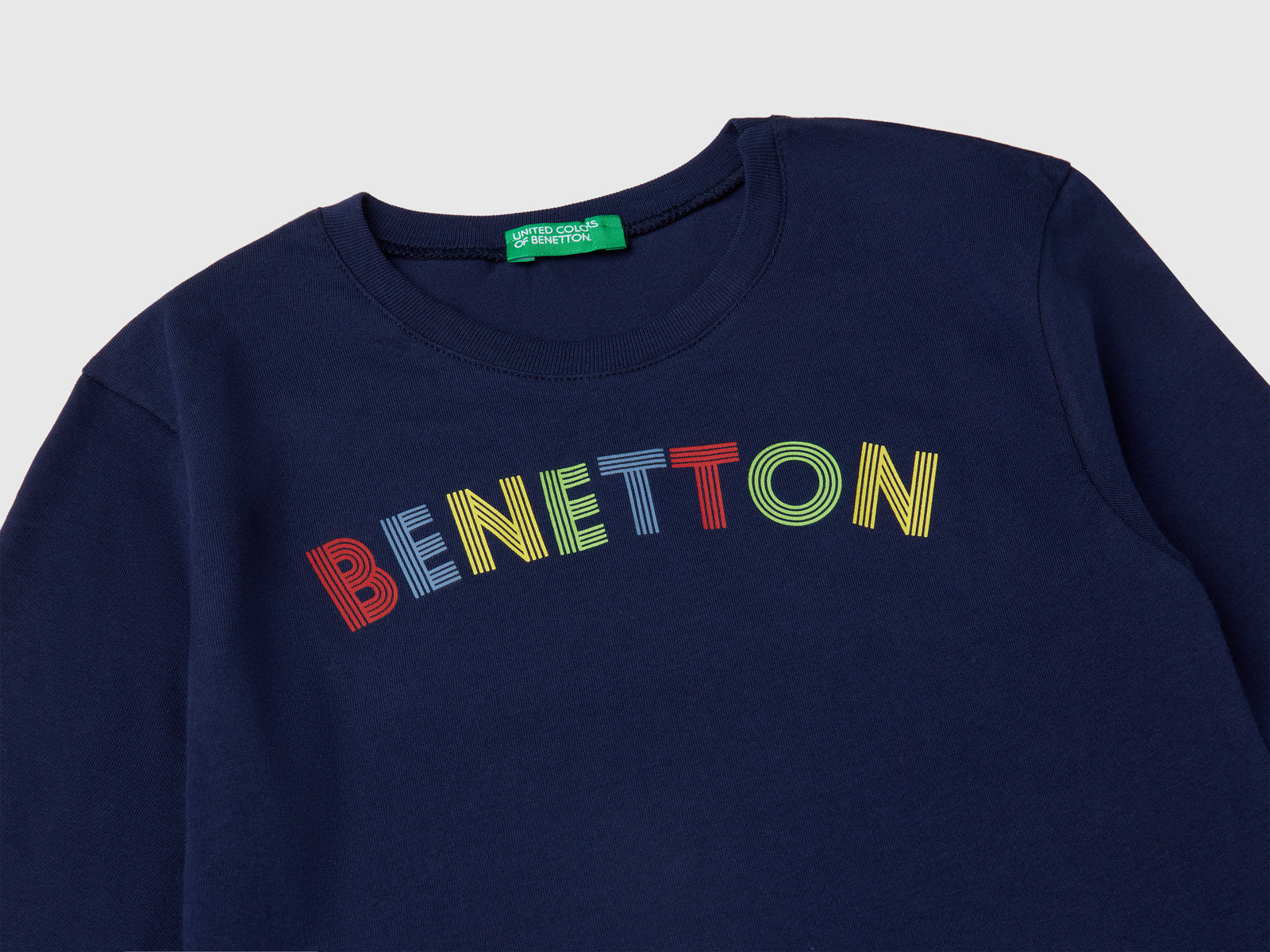 T-shirt in cotone da bimbo blu scuro 3 | Benetton Outlet