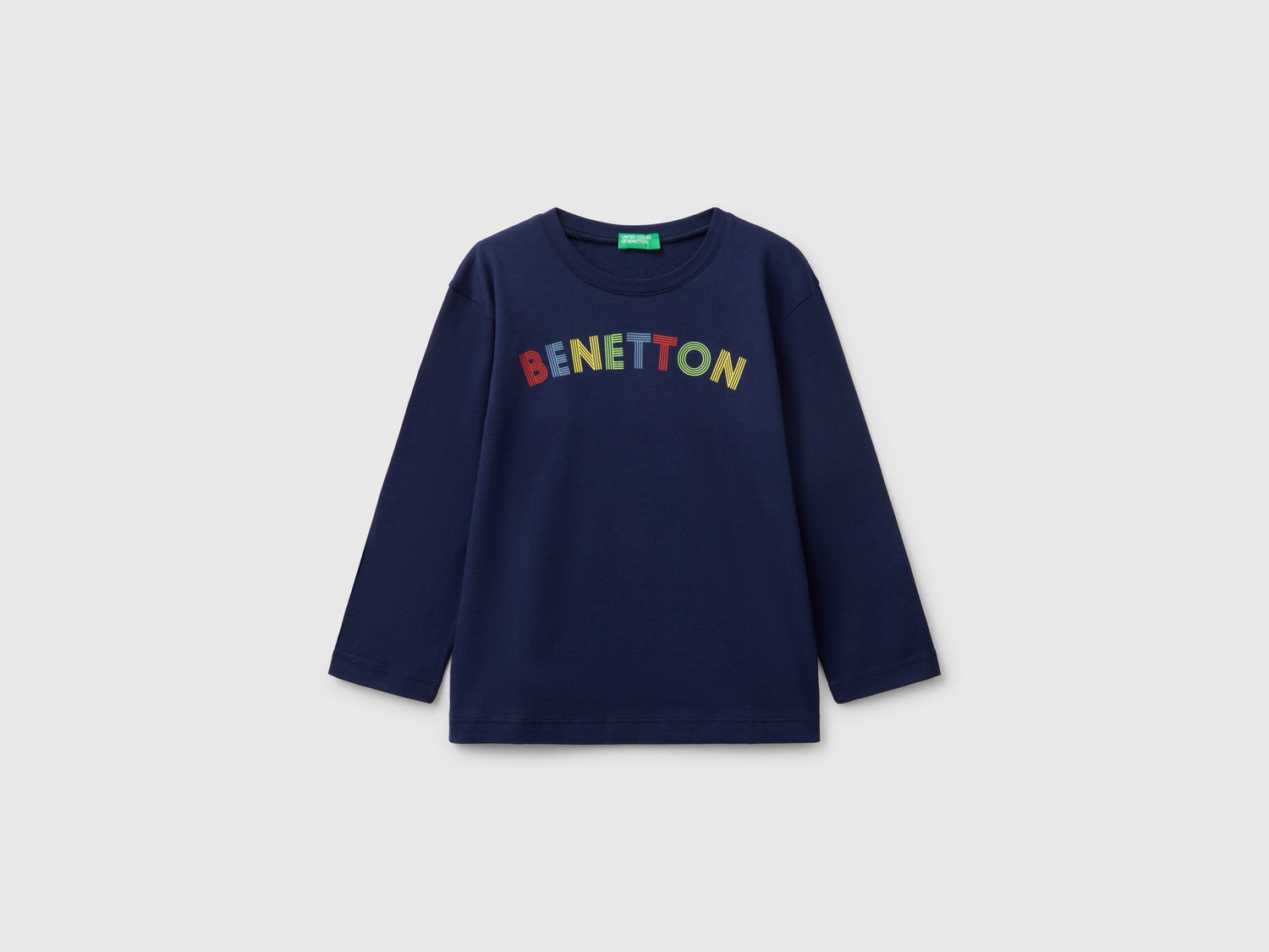 T-shirt in cotone da bimbo blu scuro | Benetton Outlet