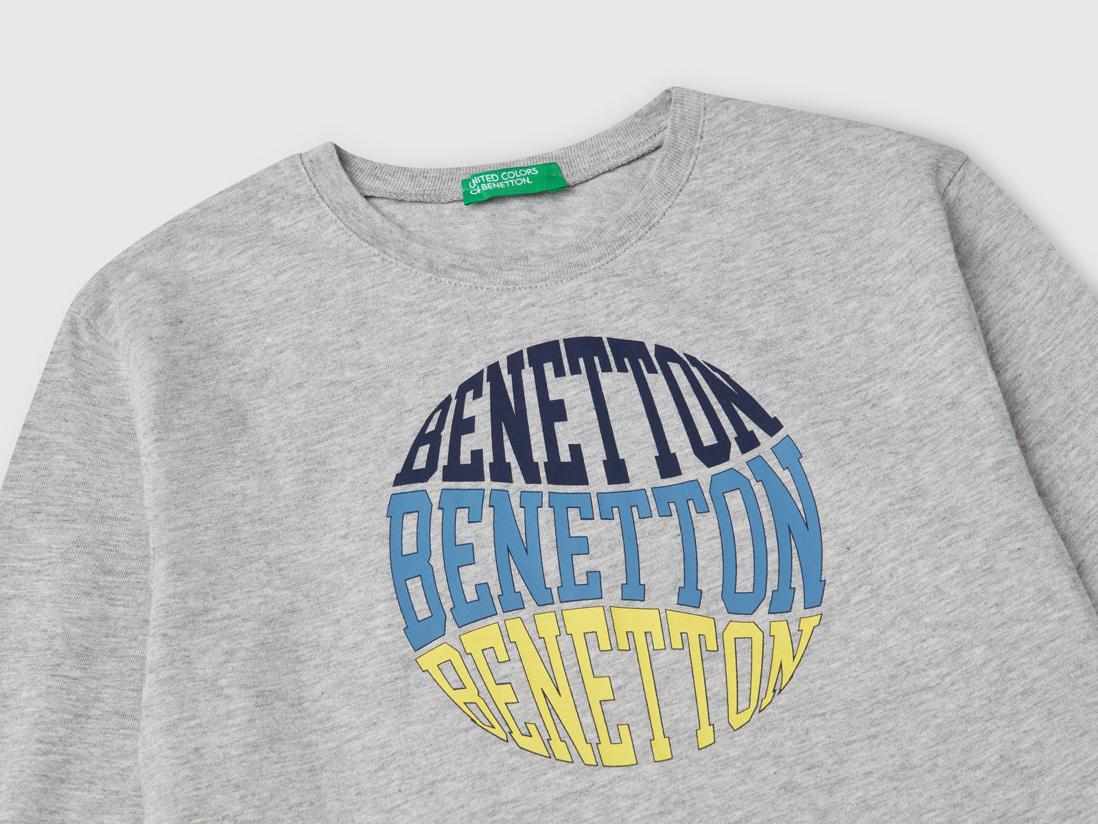 T-shirt in cotone da bimbo grigio chiaro 3 | Benetton Outlet