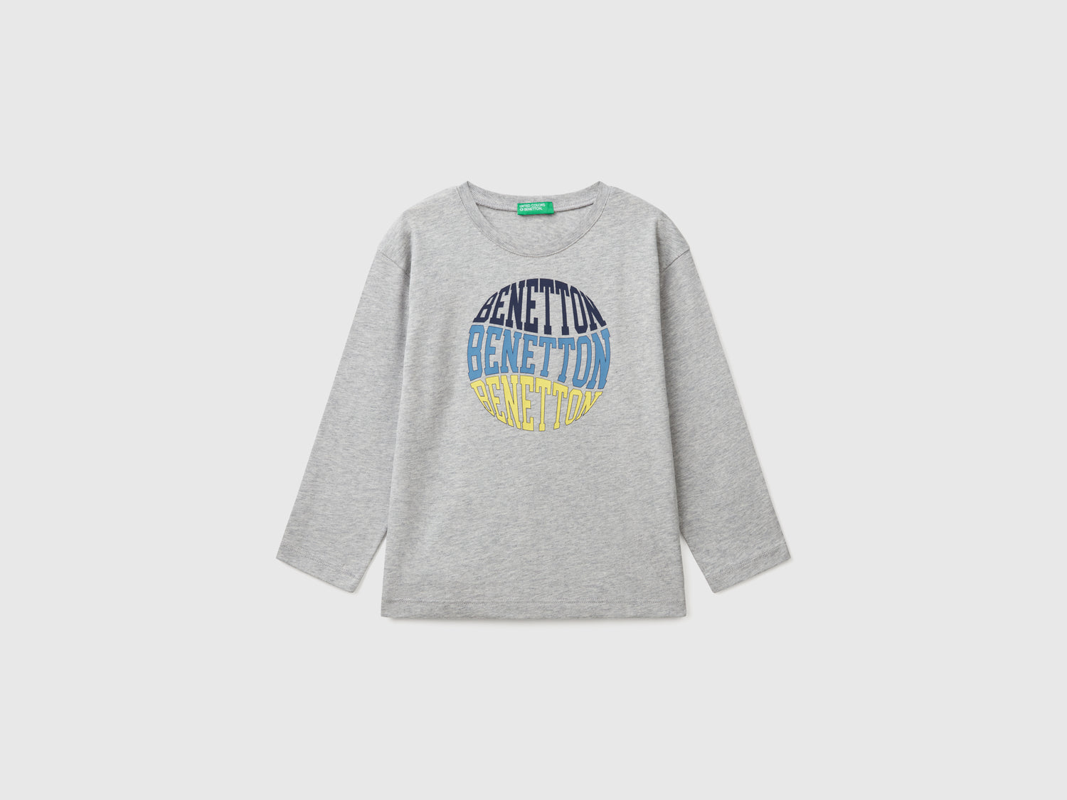 T-shirt in cotone da bimbo grigio chiaro | Benetton Outlet