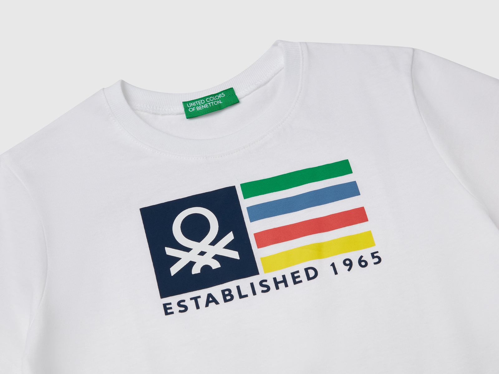 Maglietta con stampa logo da bimbo bianco 3 | Benetton Outlet